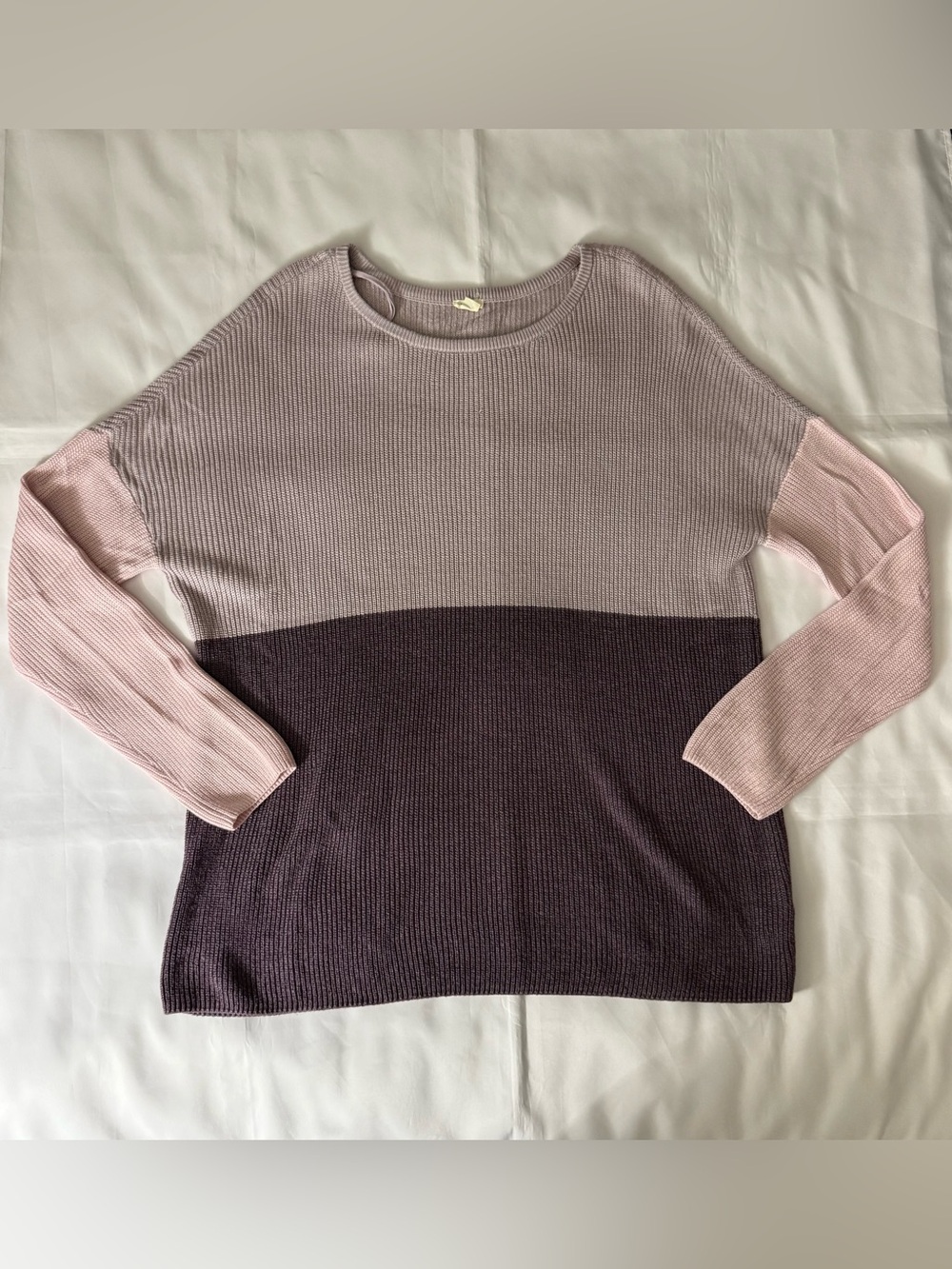 Garage Drop Shoulder Long Colorblock Sweater